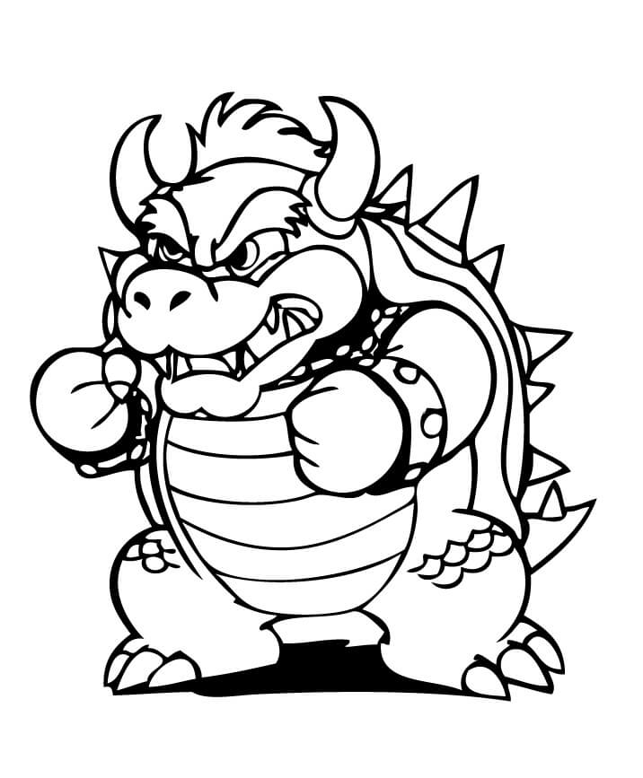 Bowser arrabbiato 1 da colorare