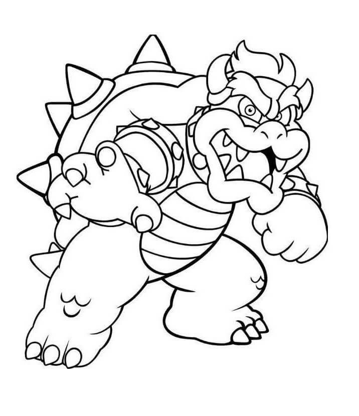 Bowser arrabbiato da colorare