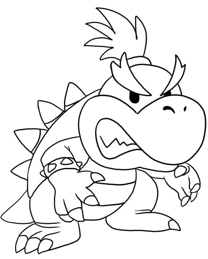 Bowser Jr. è arrabbiato da colorare