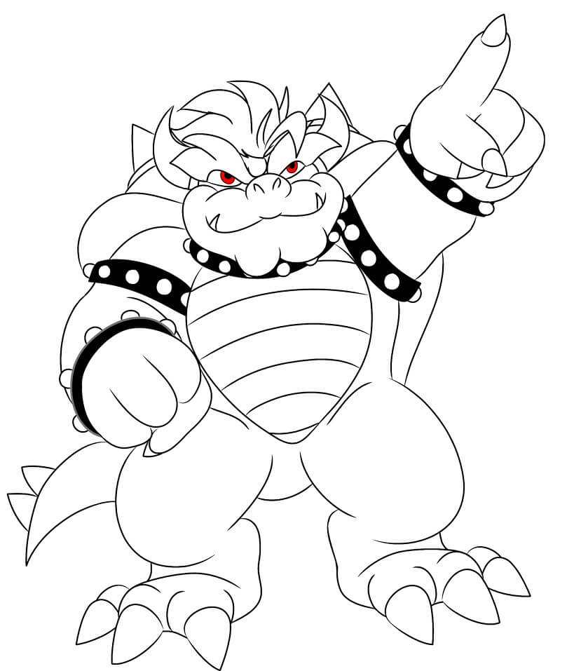 Bowser sta indicando da colorare