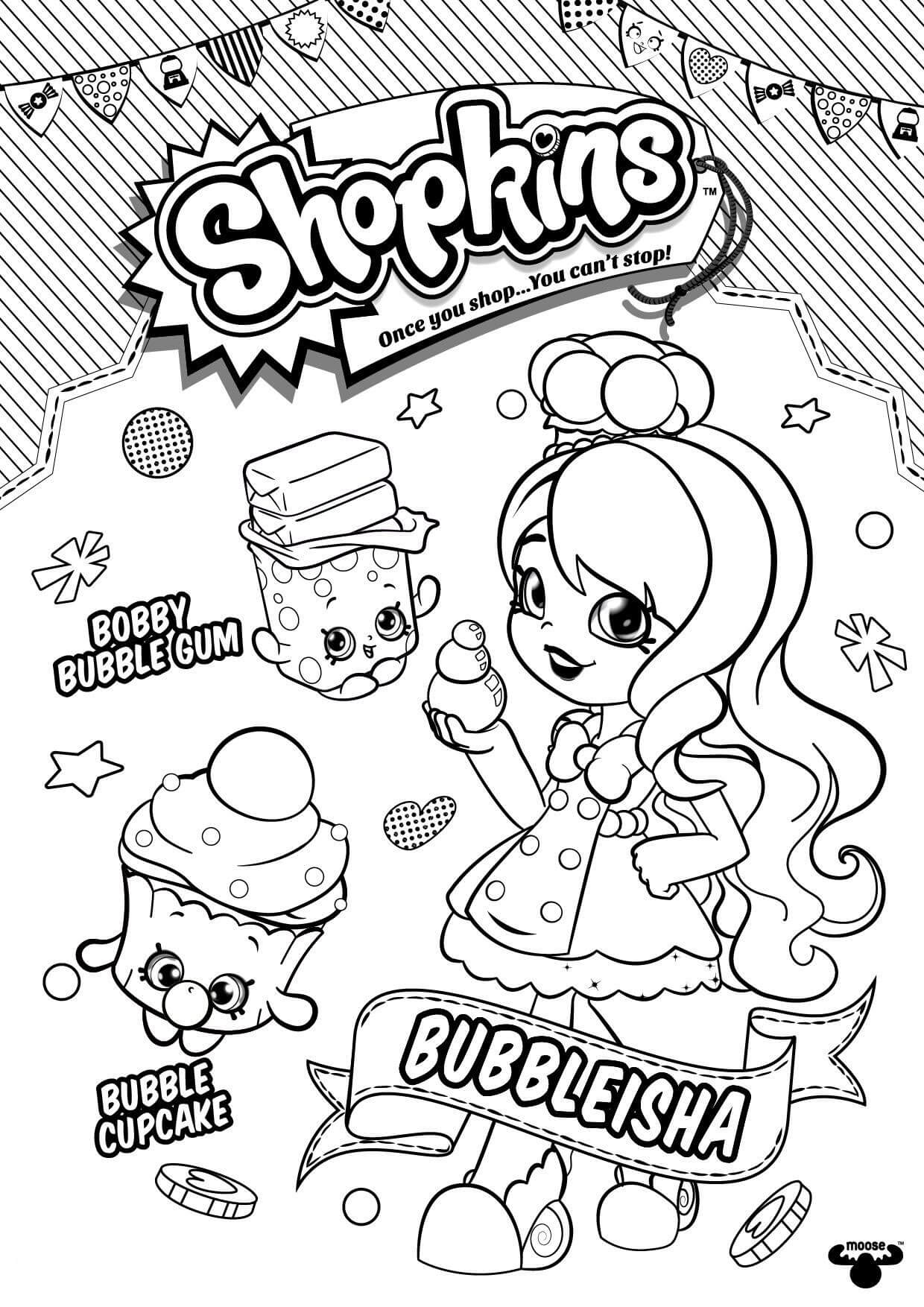 Bubbleisha Shopkins da colorare