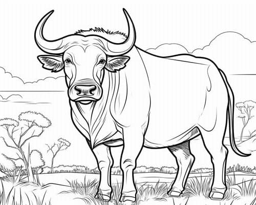 Bufalo africano immagine da colorare
