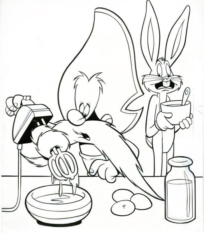 Bugs Bunny e Yosemite Sam da colorare