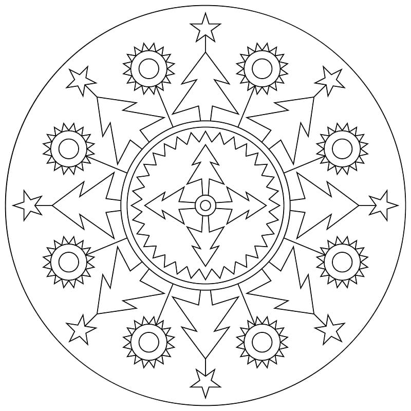 Buon Natale Mandala da colorare