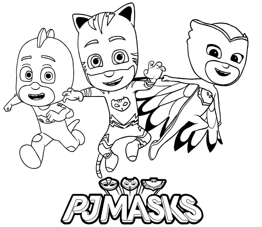 Buona squadra di PJ Masks da colorare