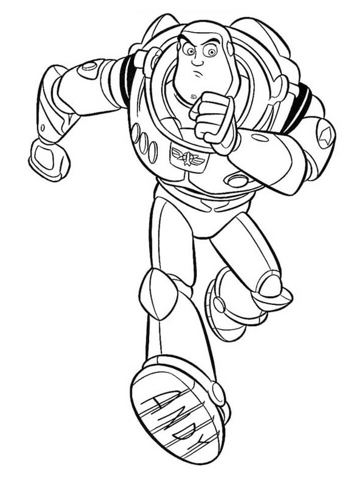 Buzz Lightyear che corre da colorare