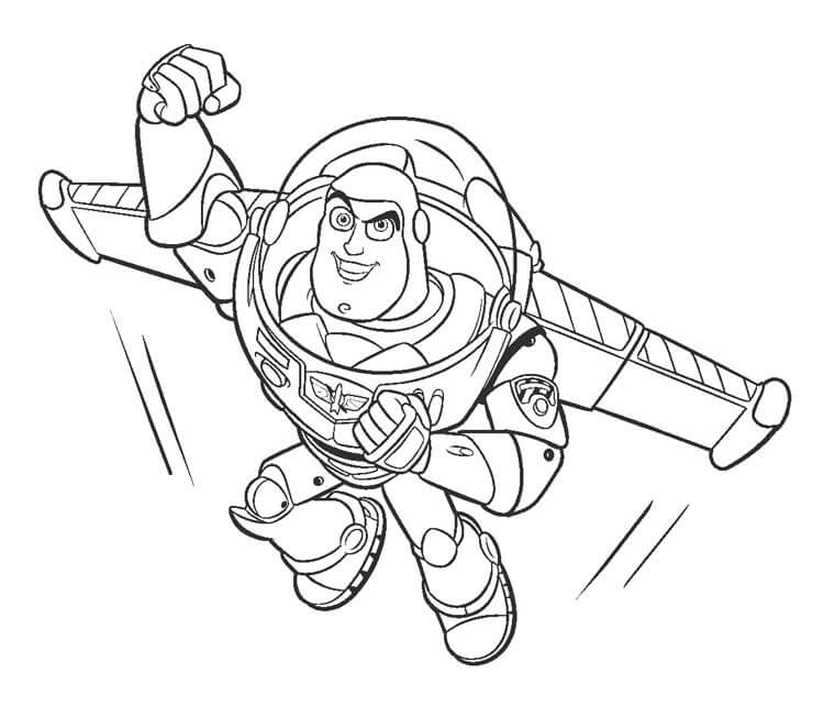Buzz Lightyear volante da colorare
