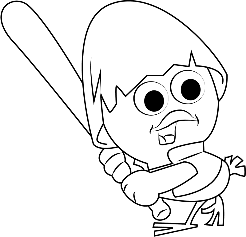 Calimero che gioca a baseball da colorare