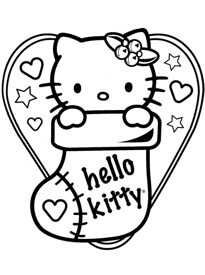 Calzino Hello Kitty da colorare