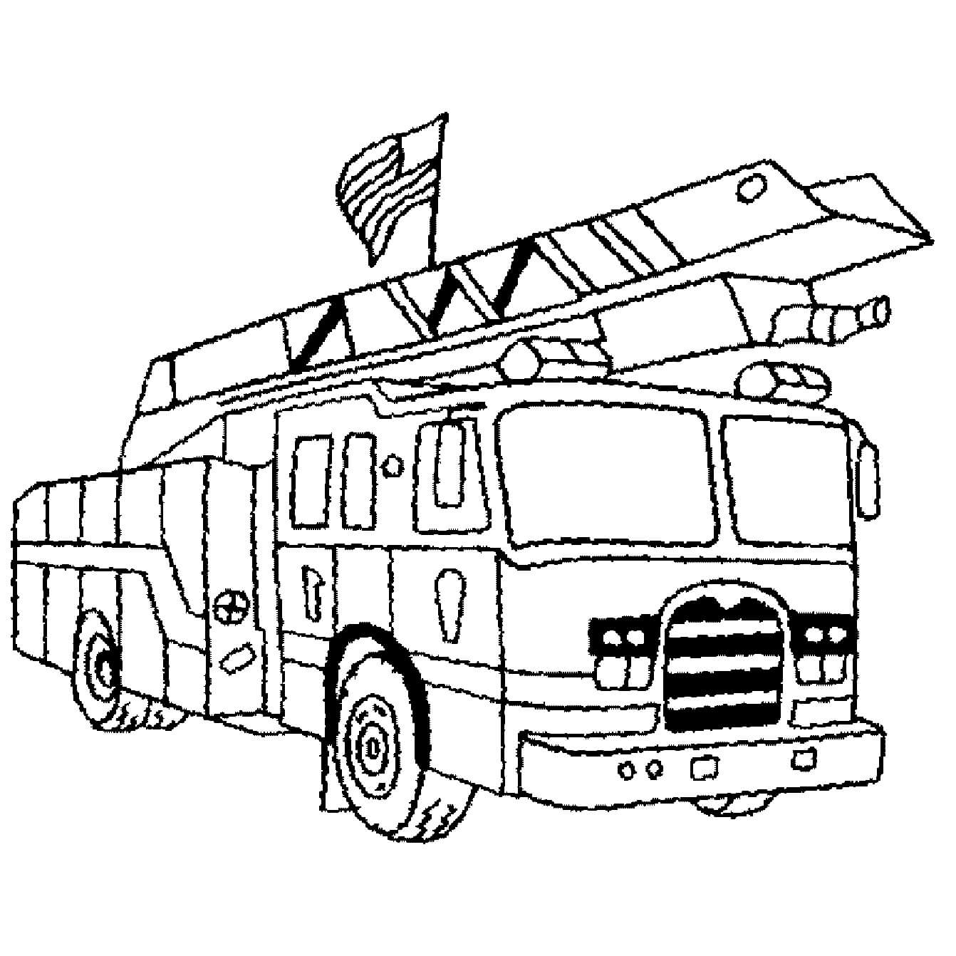 Camion dei Pompieri Disegno di Base da colorare