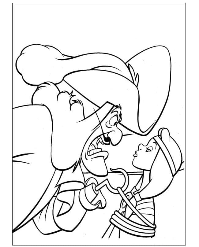 Capitan Uncino arrabbiato gratis da colorare