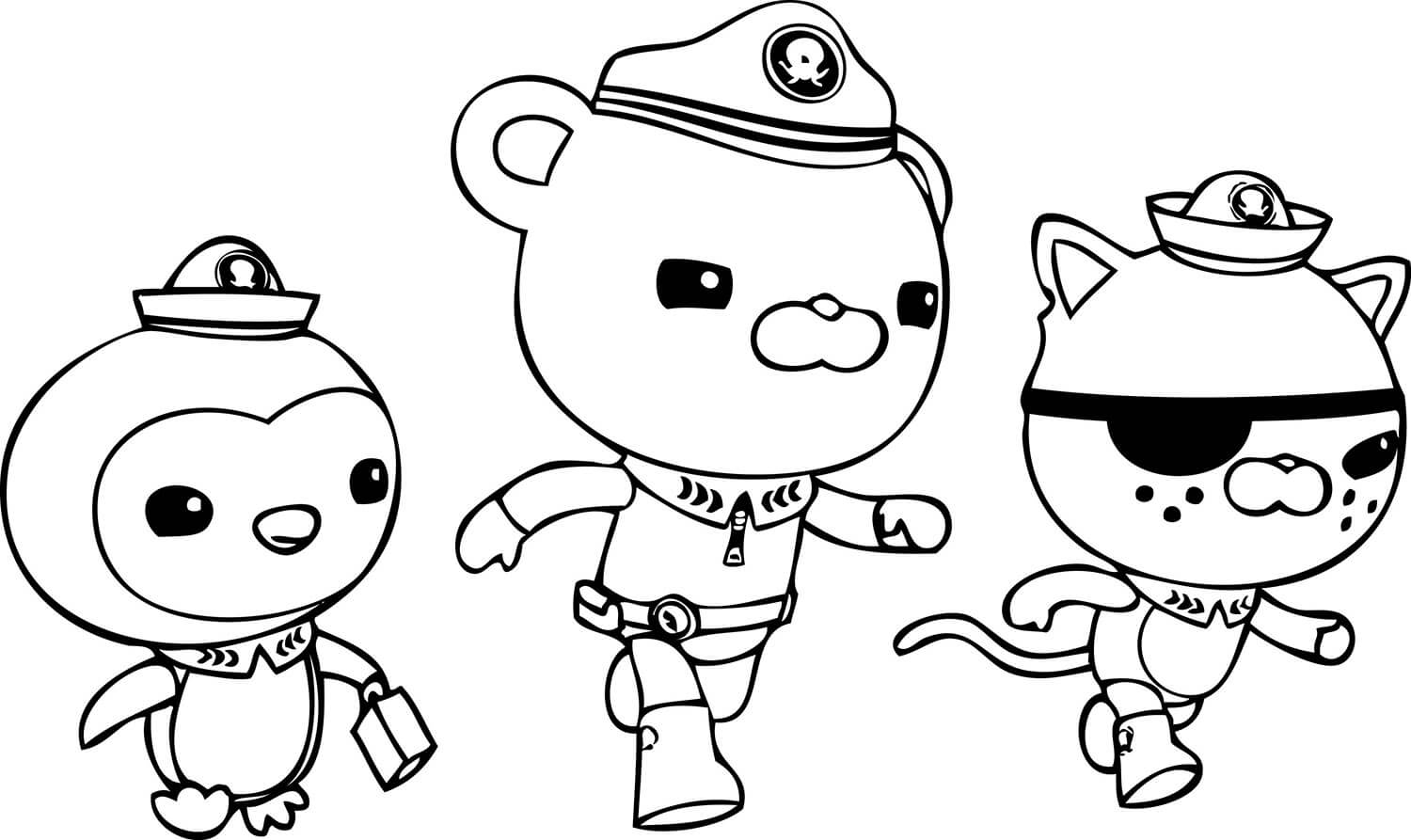 Capitano Barnacles, Kwazii e Peso degli Octonauts da colorare