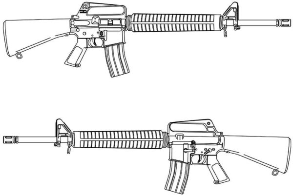 Carabina automatica M16 da colorare