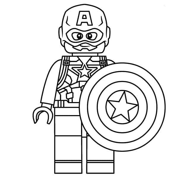 Carino Capitan America lego immagine da colorare