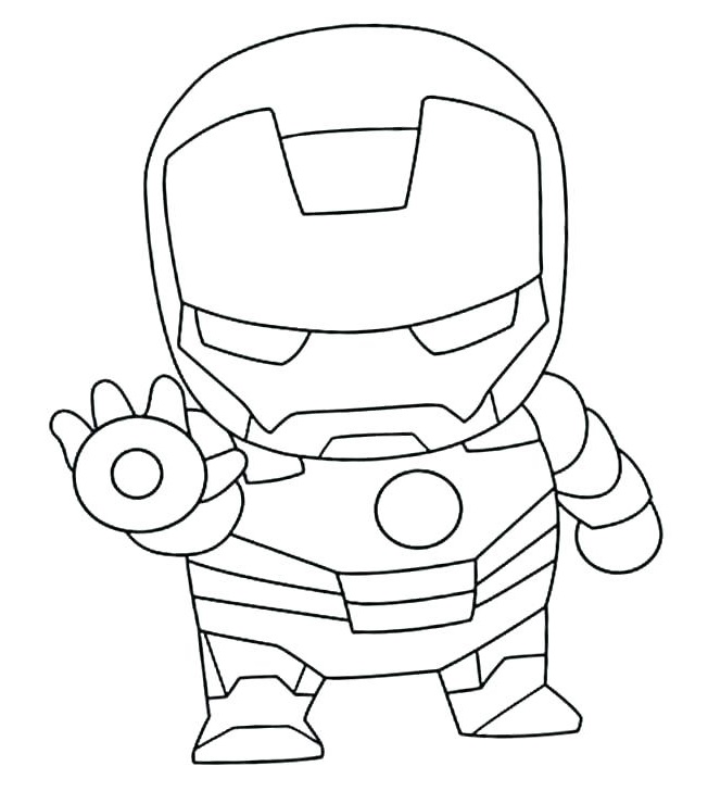 Carino Chibi Iron Man da colorare