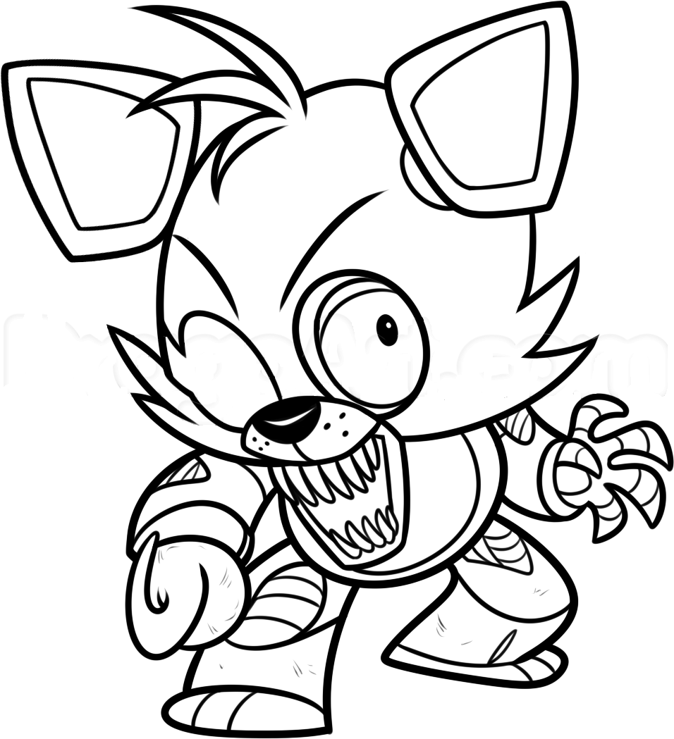 Carino e inquietante Foxy da colorare