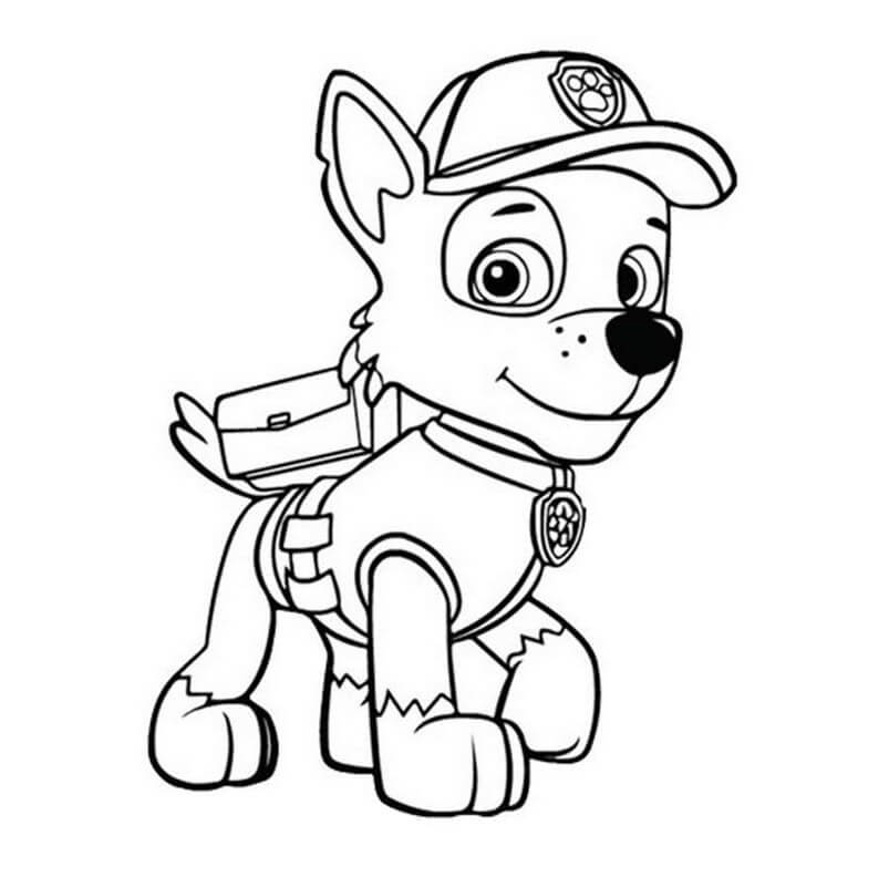 Carino Rocky Paw Patrol da colorare