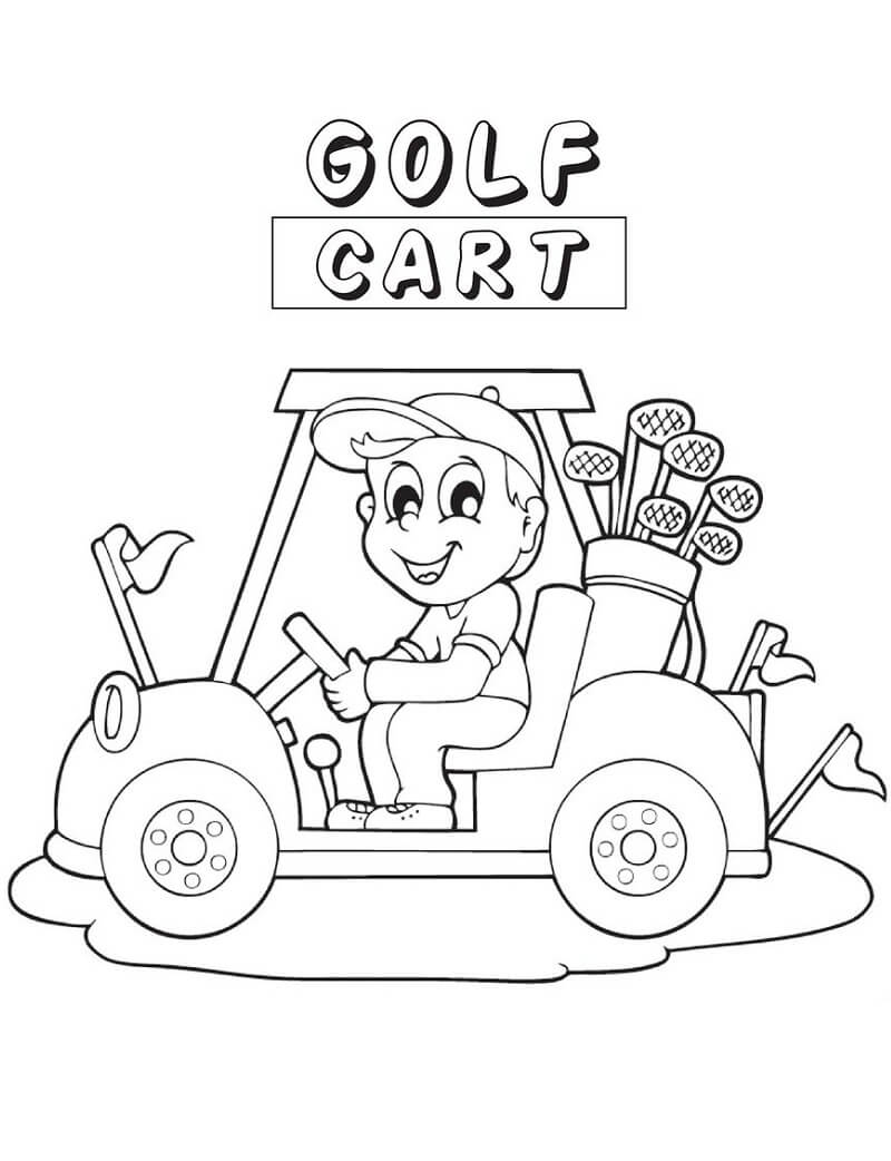 Carrello da Golf da colorare