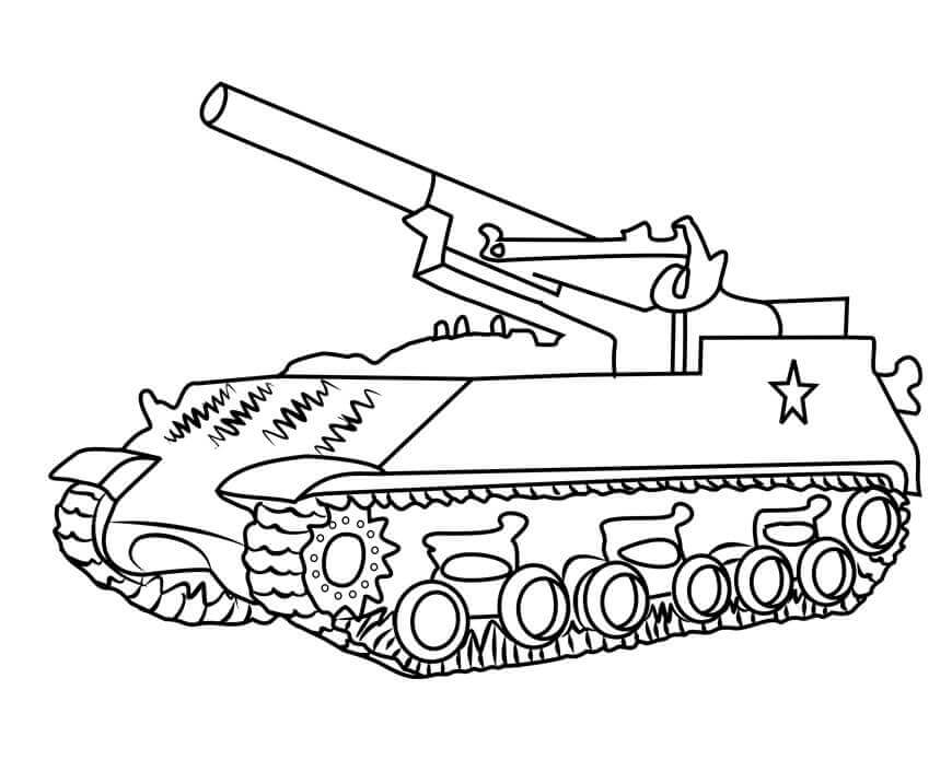 Carro armato Dell'esercito M43 da colorare