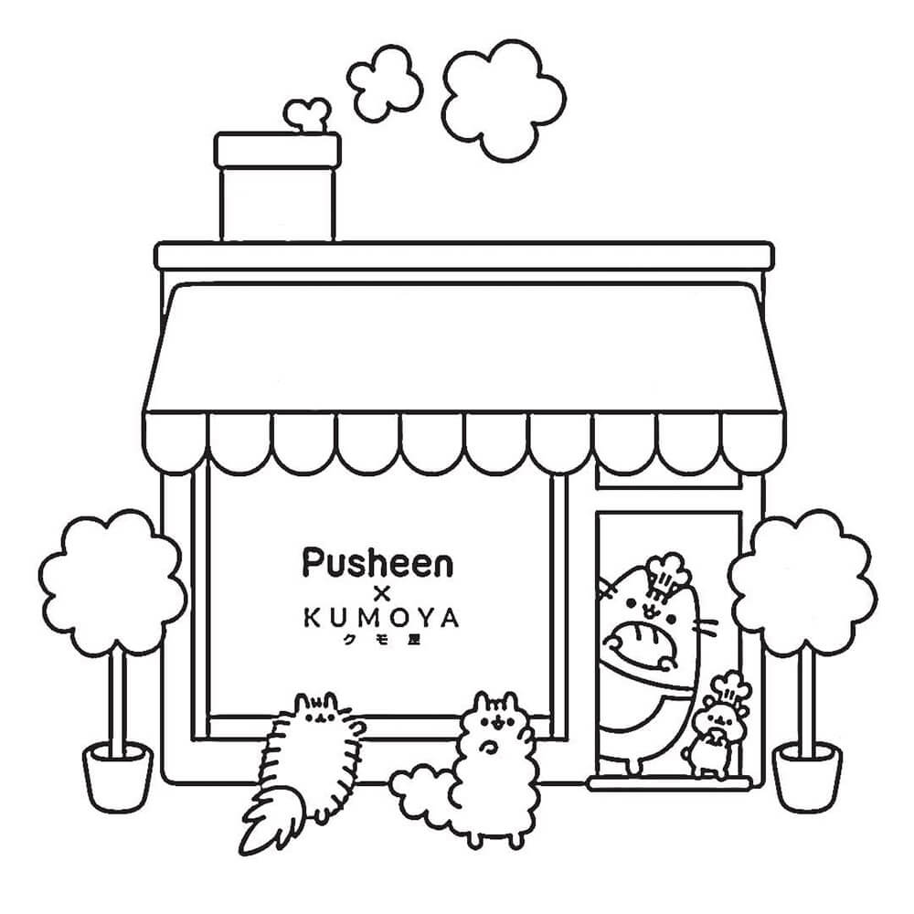 Casa Pusheen da colorare