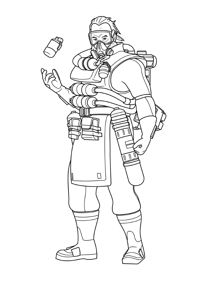 Caustic Apex Legends da colorare