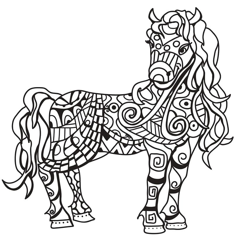 Cavallo Zentangle da colorare