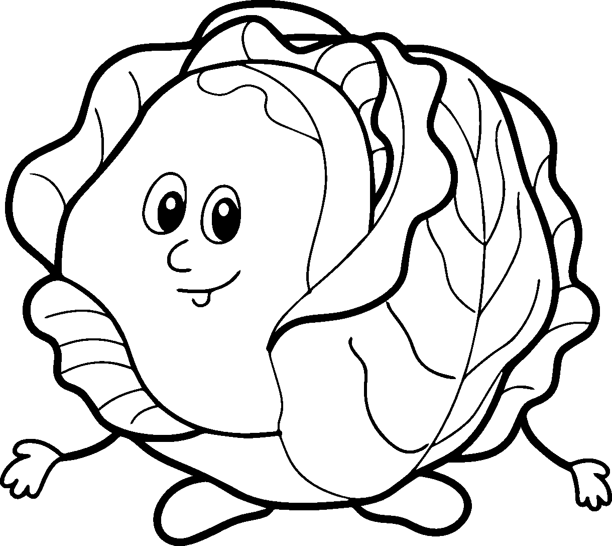 Cavolo dei cartoni animati da colorare