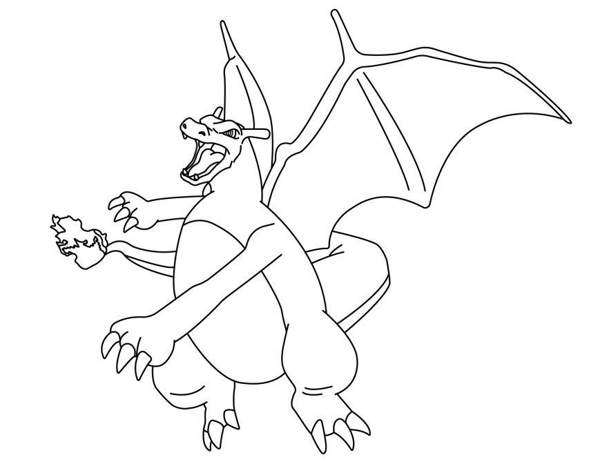 Charizard Pokemon 4 da colorare