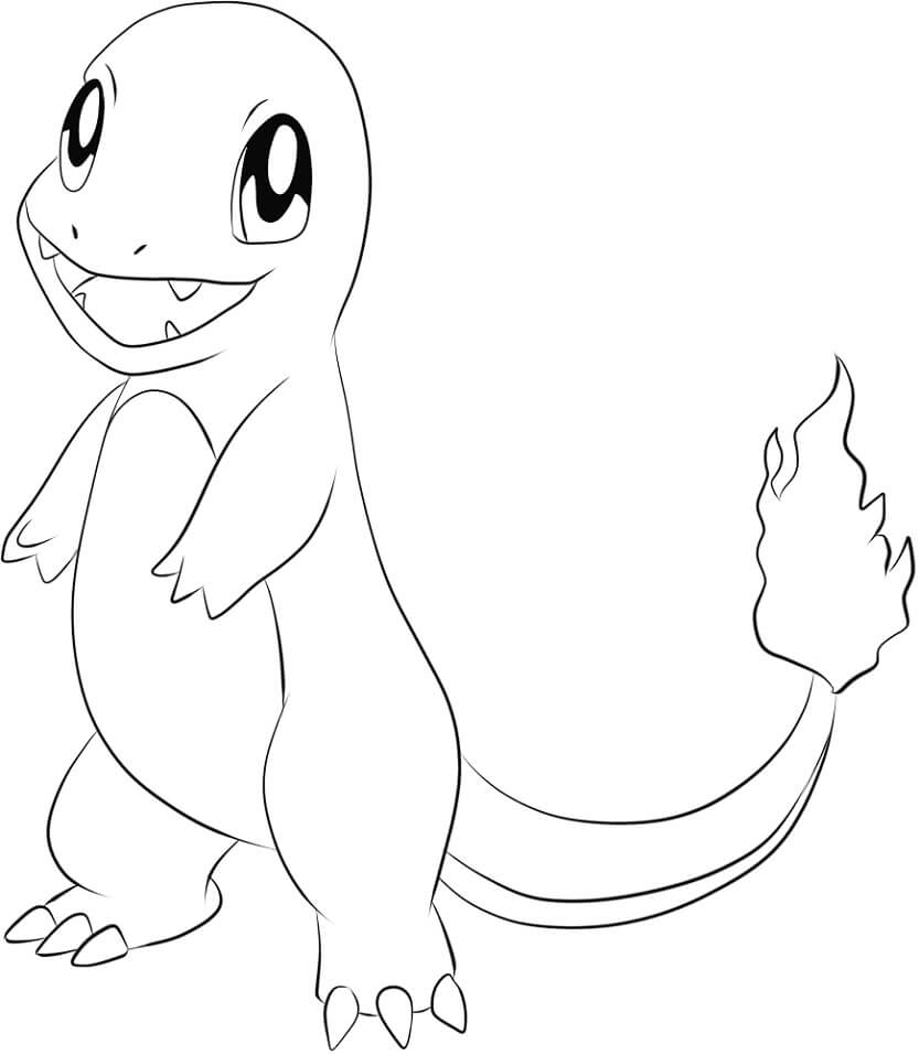 Charmander carino da colorare