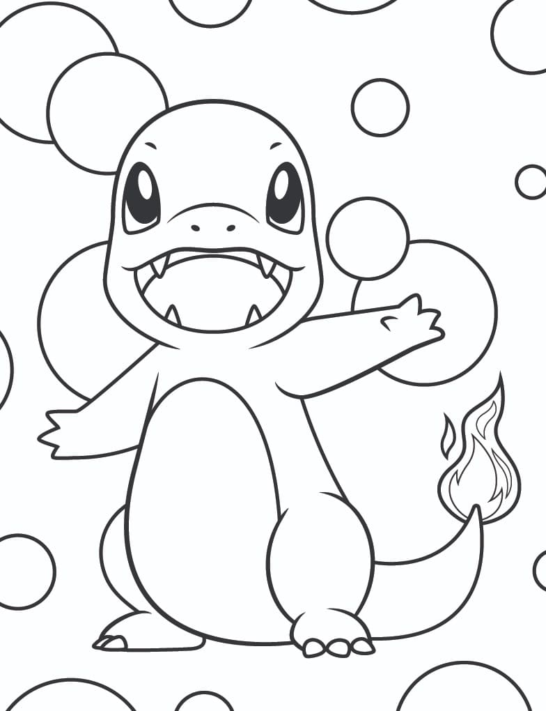 Charmander Contento da colorare