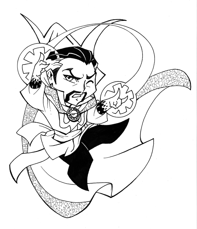 Chibi Doctor Strange da colorare
