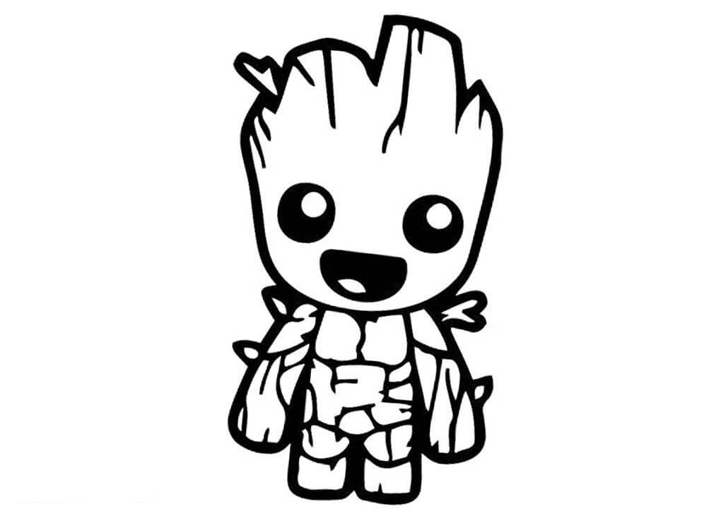 Chibi Groot Divertente da colorare