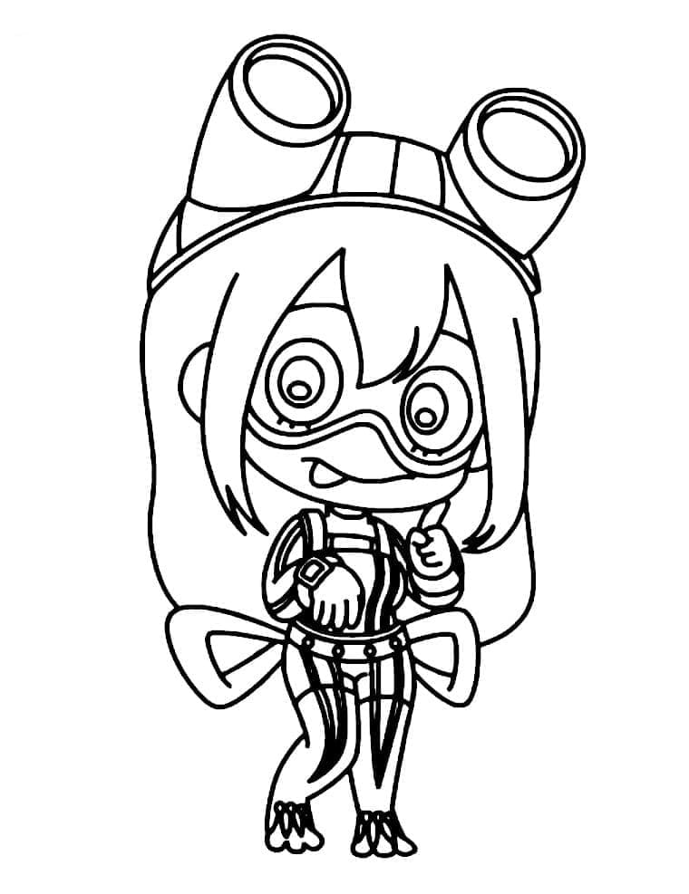 Chibi Tsuyu Asui da colorare