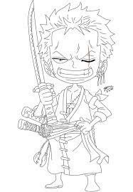 Chibi Zoro Divertente da colorare