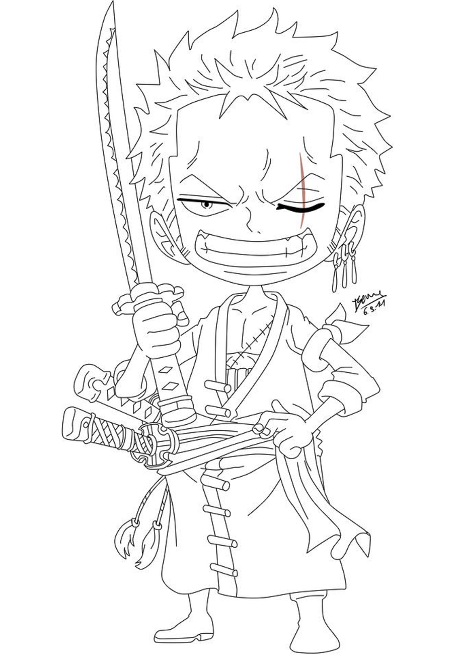 Chibi Zoro da colorare