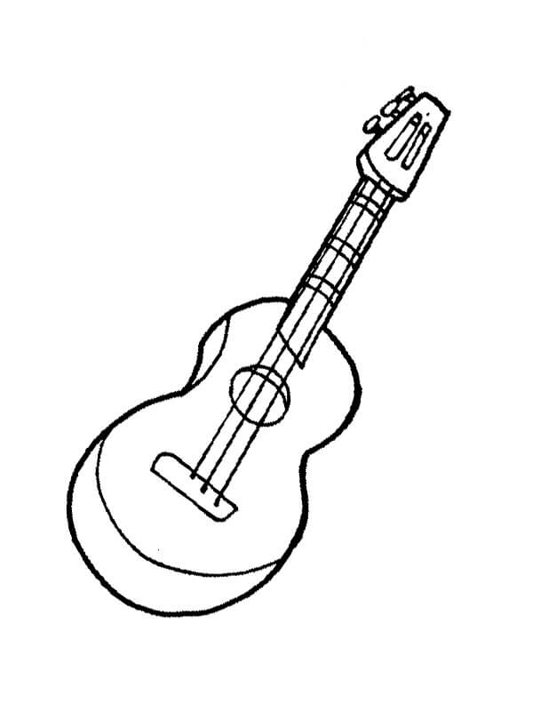 Chitarra da Disegno Normale da colorare