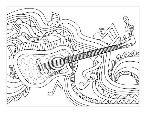 Chitarra Dura da colorare