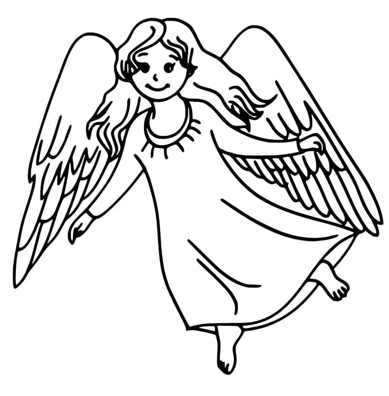 Christmas Angel Printable da colorare