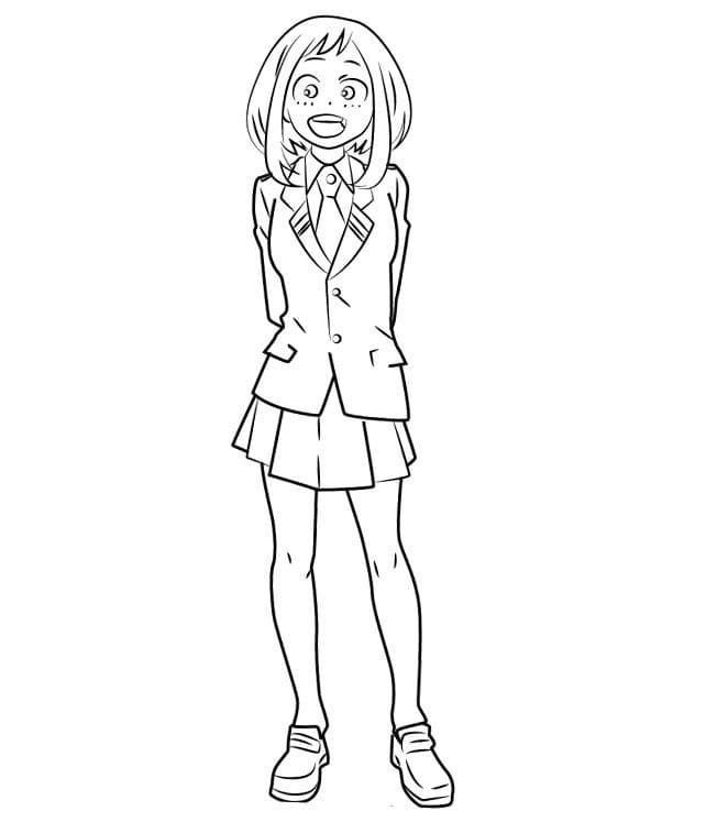 Contenta Uraraka da colorare