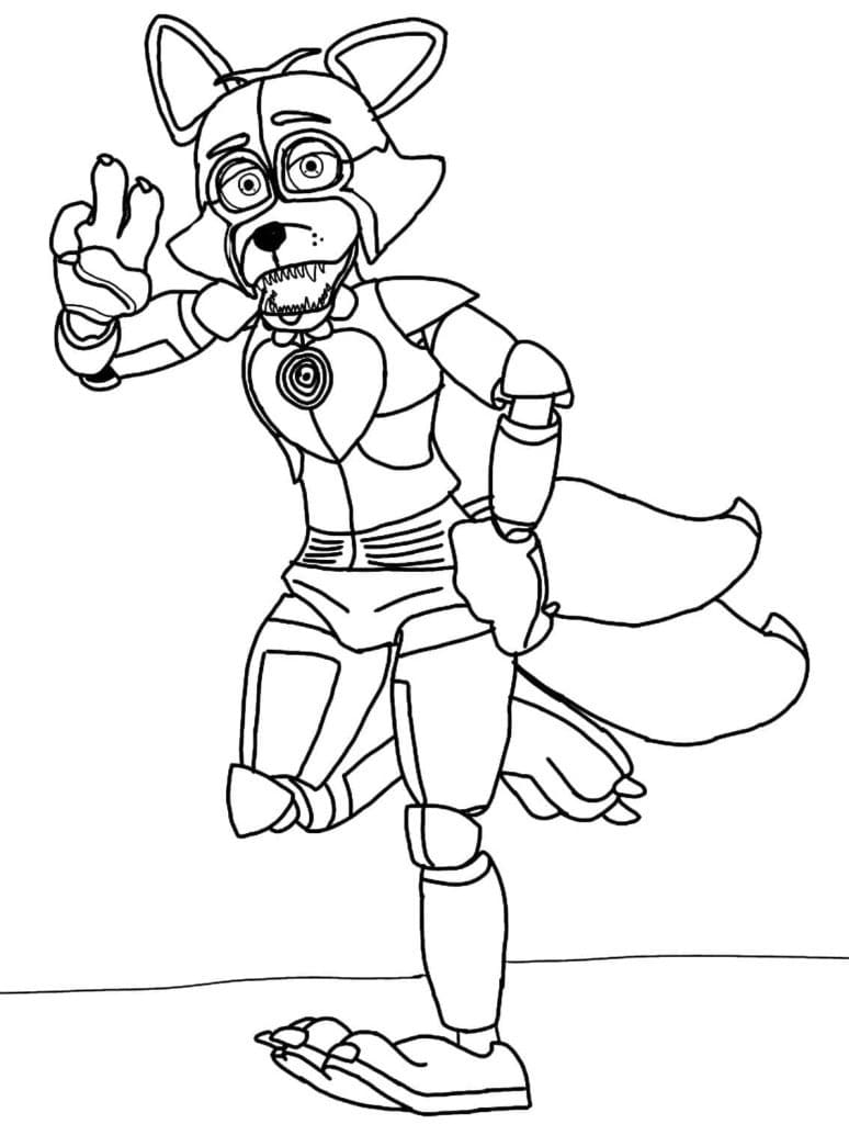 Contento Foxy FNAF da colorare