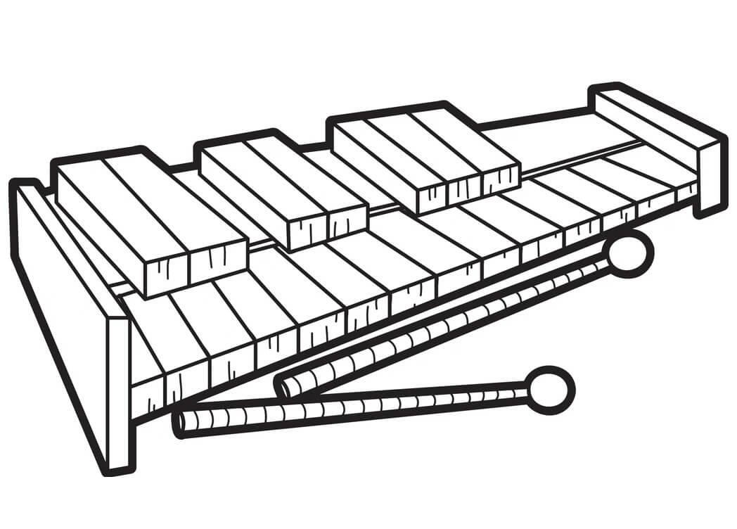 Contorno immagine xilofono da colorare