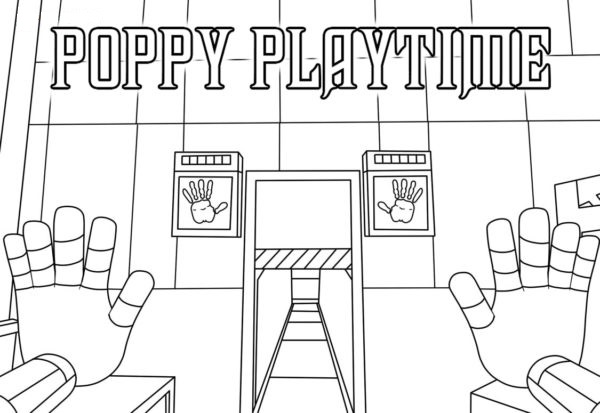 Cornice dal gioco spaventoso Poppy Playtime da colorare