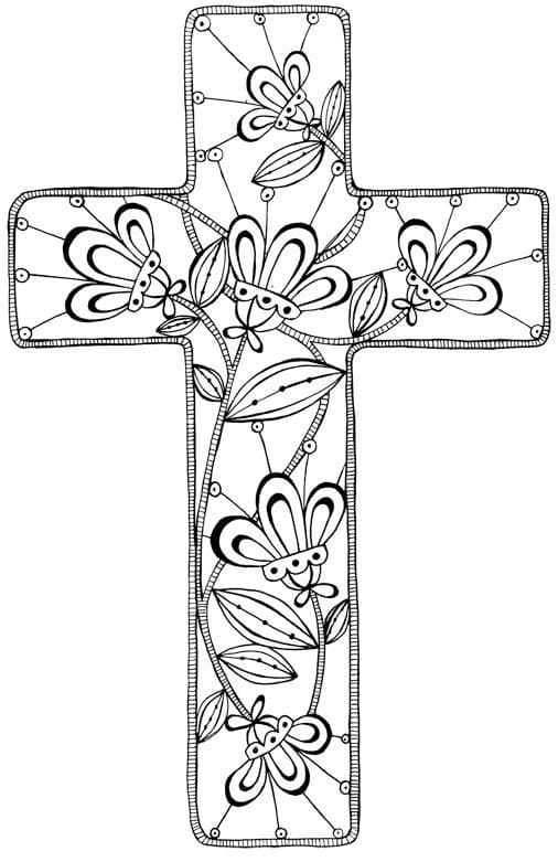 Croce ortodossa decorata con fiori 
