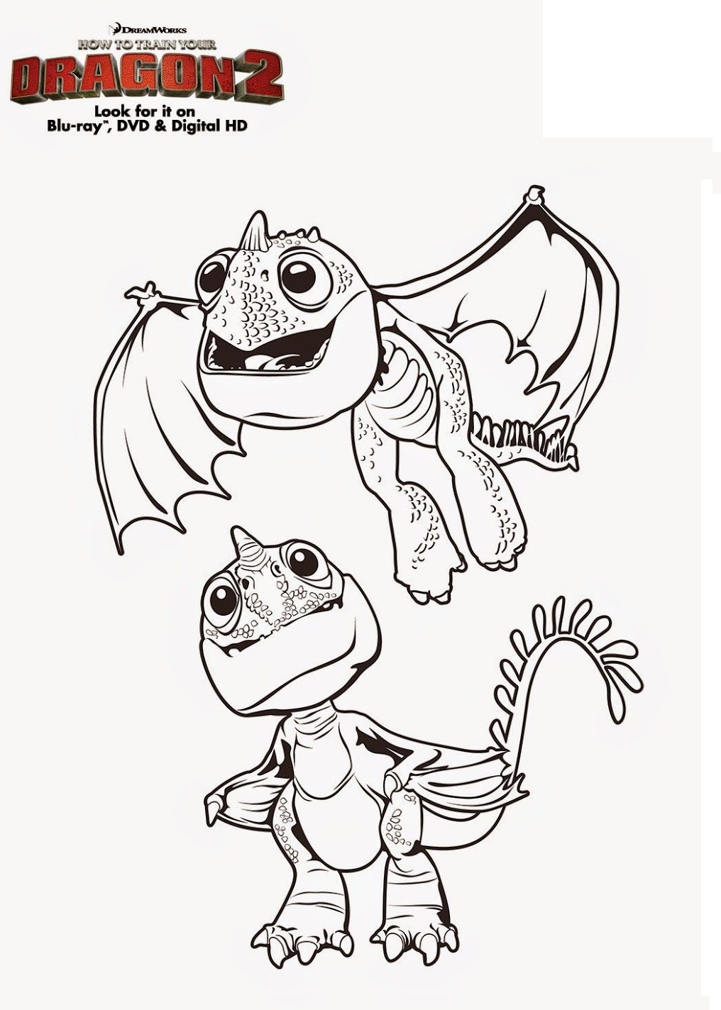 Cuccioli di drago da colorare