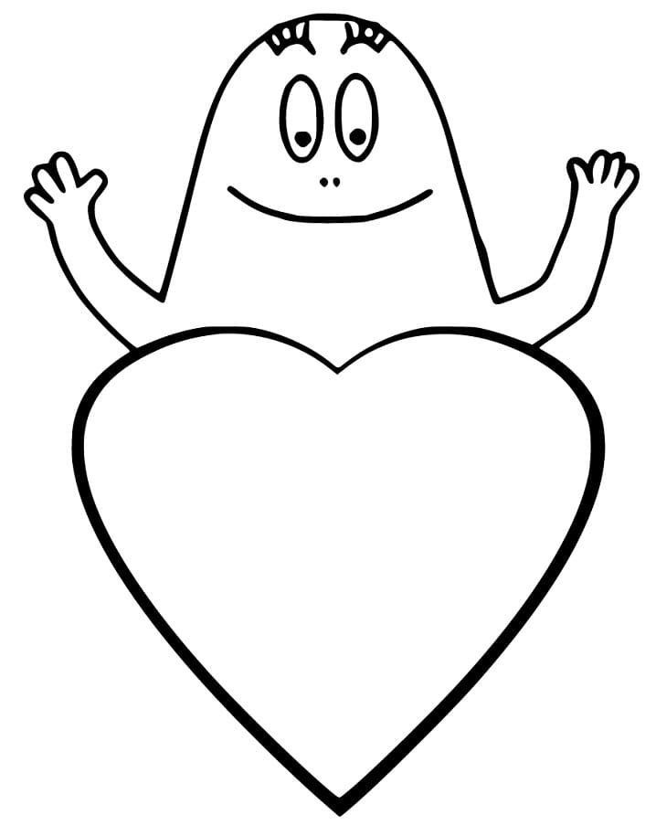 Cuore Barbapapà da colorare