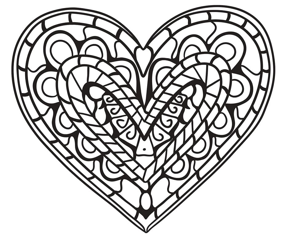 Cuore Zentangle da colorare