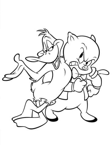 Daffy Duck e Porky Pig da colorare