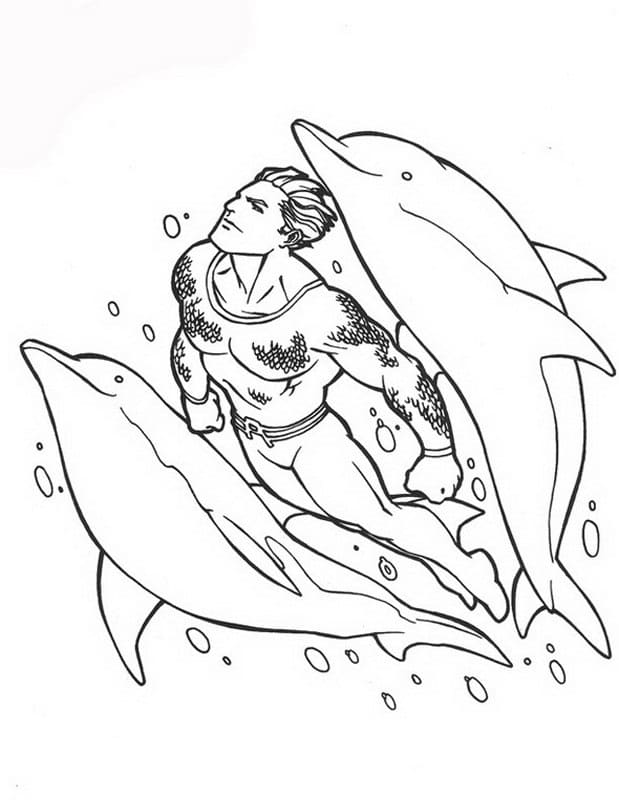 Delfini e Aquaman da colorare