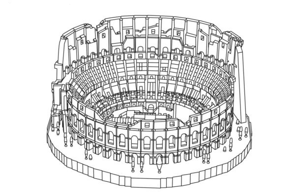 Dettagliata Lego Colosseo da colorare