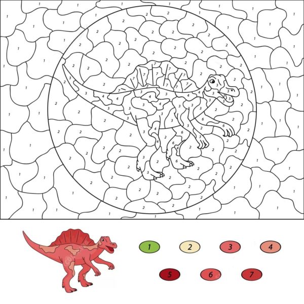 Dinosauro rosso da colorare